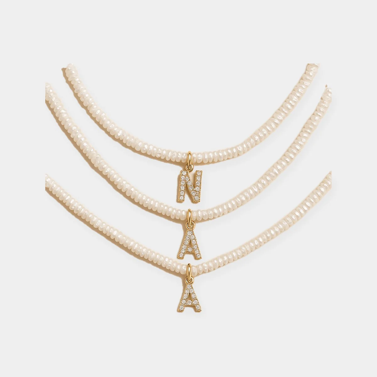 Shelly Crystal Pearl Initial Choker