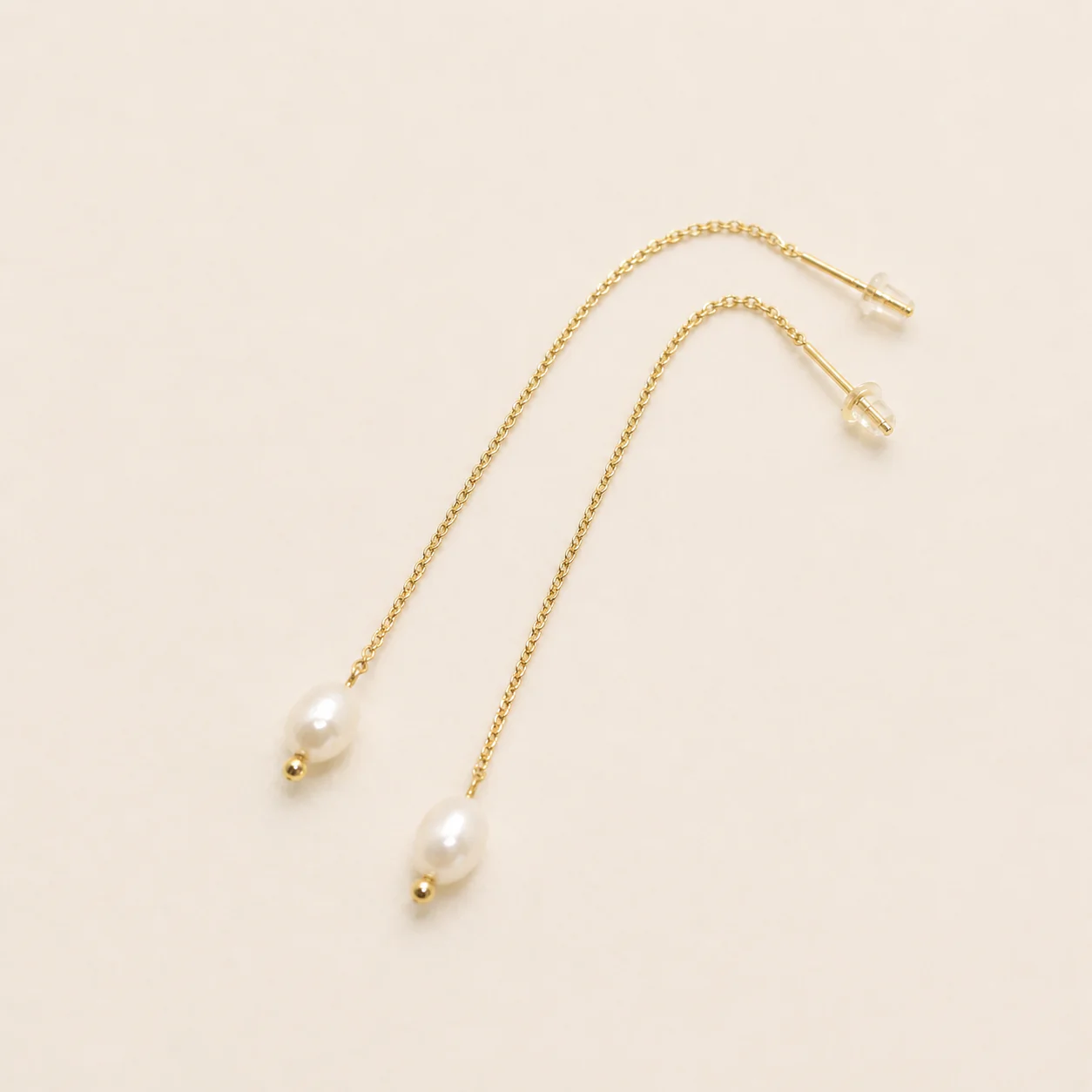 Silk Pearl Threader Earrings